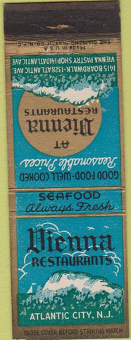 Matchbook Cover - Vienna Restaurant Atlantic City NJ