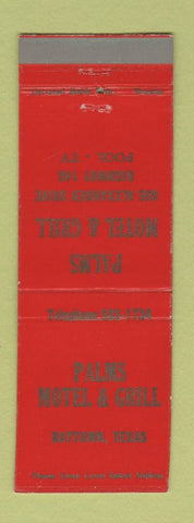 Matchbook Cover - Palms Motel Grill Baytown TX