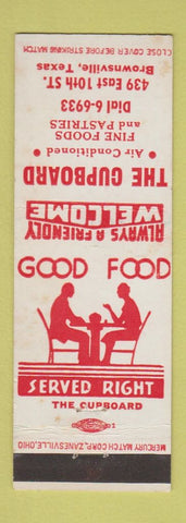 Matchbook Cover - The Cupboard Brownsville TN