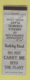 Matchbook Cover - Celanese Corp of America Chemical Plant Bishop TX