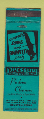 Matchbook Cover - Padron Cleaners Houston TX
