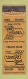 Matchbook Cover - Tourist Camp Houston TX WEAR