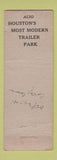 Matchbook Cover - Tourist Camp Houston TX WEAR