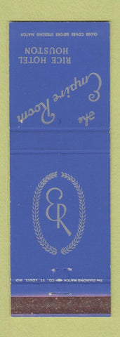 Matchbook Cover - Rice Hotel Houston TX BLUE