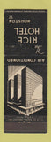 Matchbook Cover - Rice Hotel Houston TX