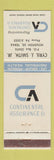 Matchbook Cover - Continental Insurance Cyril Smith Houston TX WEAR