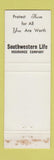 Matchbook Cover - Southwestern Life Insurance Dick Russell Houston TX
