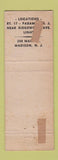 Matchbook Cover - Angus Steak House Madison NJ WEAR