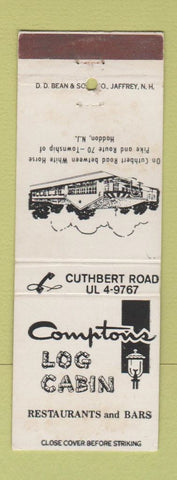 Matchbook Cover - Compton's Lob Cabin Haddon NJ WEAR DD Bean