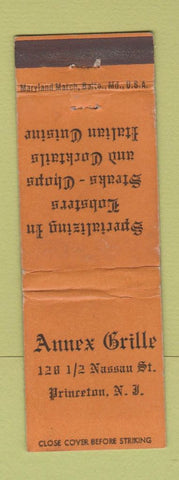 Matchbook Cover - Annex Grille Princeton NJ WORN