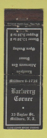 Matchbook Cover - Barberry Corner Millburn NJ WEAR