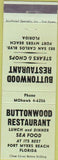 Matchbook Cover - Buttonwood Restaurant Fort Myers Beach FL