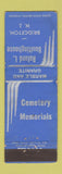 Matchbook Cover - Roland Boultinghouse Bridgeton NJ memorials tombstones