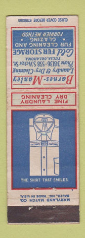 Matchbook Cover - Barnes Manley Laundry Tulsa OK WORN