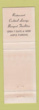 Matchbook Cover - Somerville Inn NJ