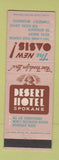 Matchbook Cover - Desert Hotel Spokane WA Oasis