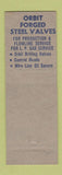 Matchbook Cover - Orbit Valves Tulsa OK