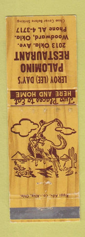 Matchbook Cover - Leroy Day's Palomino Restaurant Woodward OK