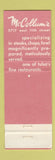 Matchbook Cover - McCollum's Restaurant Tulsa OK