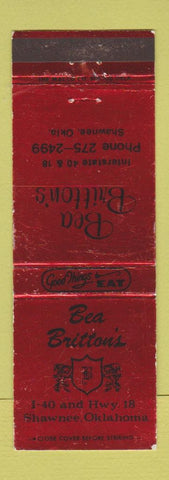 Matchbook Cover - Bea Britton's Restaurant Shawnee OK