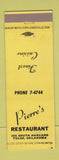 Matchbook Cover - Pierre's Restaurant Tulsa OK