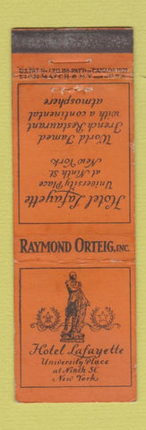 Matchbook Cover - Hotel Lafayette New York City Lion Canada 1929 WEAR