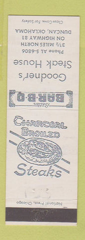 Matchbook Cover - Goodner's Steak House Duncan OK