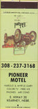 Matchbook Cover - Pioneer Motel Kearney NE