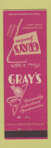 Matchbook Cover - Gray's Jewelry Tulsa OK