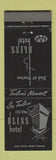 Matchbook Cover - Bliss Hotel Tulsa OK
