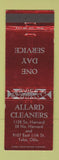 Matchbook Cover - Allard Cleaners Tulsa OK WEAR