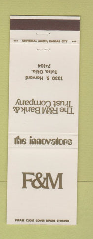 Matchbook Cover - F&M Bank Tulsa OK