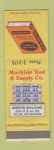 Matchbook Cover - Machine Tool Supply Tulsa OK Gorton Building