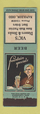 Matchbook Cover - Vic's Restaurant Napoleon OH