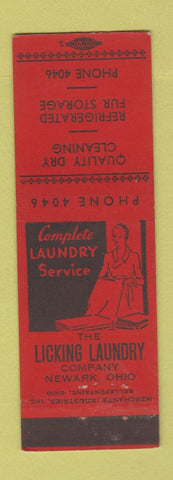 Matchbook Cover - Licking Aundry Newark OH low phone # MERCHANTS