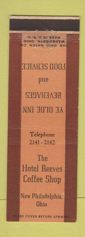 Matchbook Cover - Hotel Reeves Coffee Shop New Philadlephia OH
