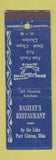 Matchbook Cover - Basiley's Restaurant Port Clinton OH