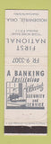 Matchbook Cover - First National Bank Holdenville OK WEAR