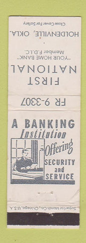 Matchbook Cover - First National Bank Holdenville OK WEAR