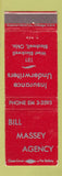 Matchbook Cover - Bill Massey Insurance Blackwell OK WEAR