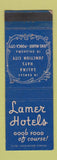Matchbook Cover - Lamer Hotels Salina Hays Junction City KS Ponca City OK WEAR