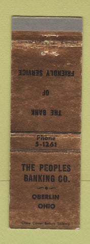 Matchbook Cover - Peoples Banking Company Oberlin OH WEAR