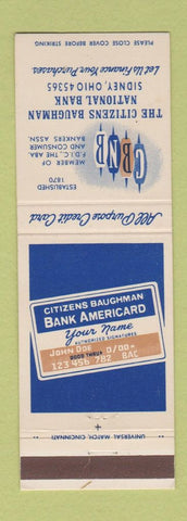 Matchbook Cover - Citizens Baughman National Bank Sidney OH