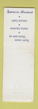 Matchbook Cover - American Standard Bathroom Fixtures Bellefontaine OH