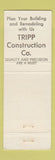 Matchbook Cover - Tripp Construction Canton OH
