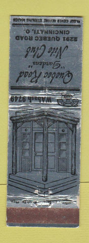 Matchbook Cover - Quebec Road Gardens Nite Club Cincinnati OH WEAR