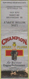 Matchbook Cover - Champion Spark Plugs Link Motor Supply WORN