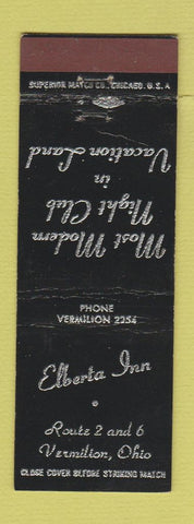 Matchbook Cover - Elberta Inn Vermilion OH