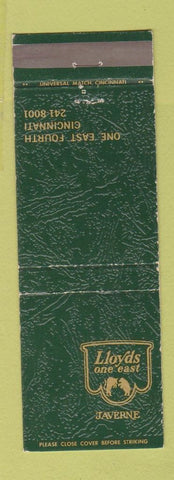 Matchbook Cover - Lloyds One East Taverne Cincinnati OH