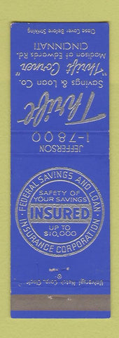 Matchbook Cover - Thrift Savings and Loan Cincinnati OH